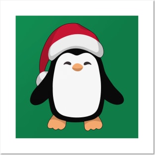 PENGUIN CHRISTMAS HAT Posters and Art